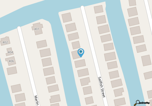 Canal home with 4 bedrooms and 3 bathrooms map location