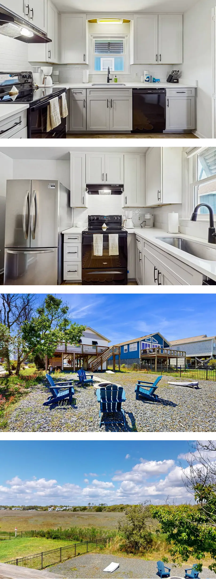 Stunning marsh view home with fire-pit a...