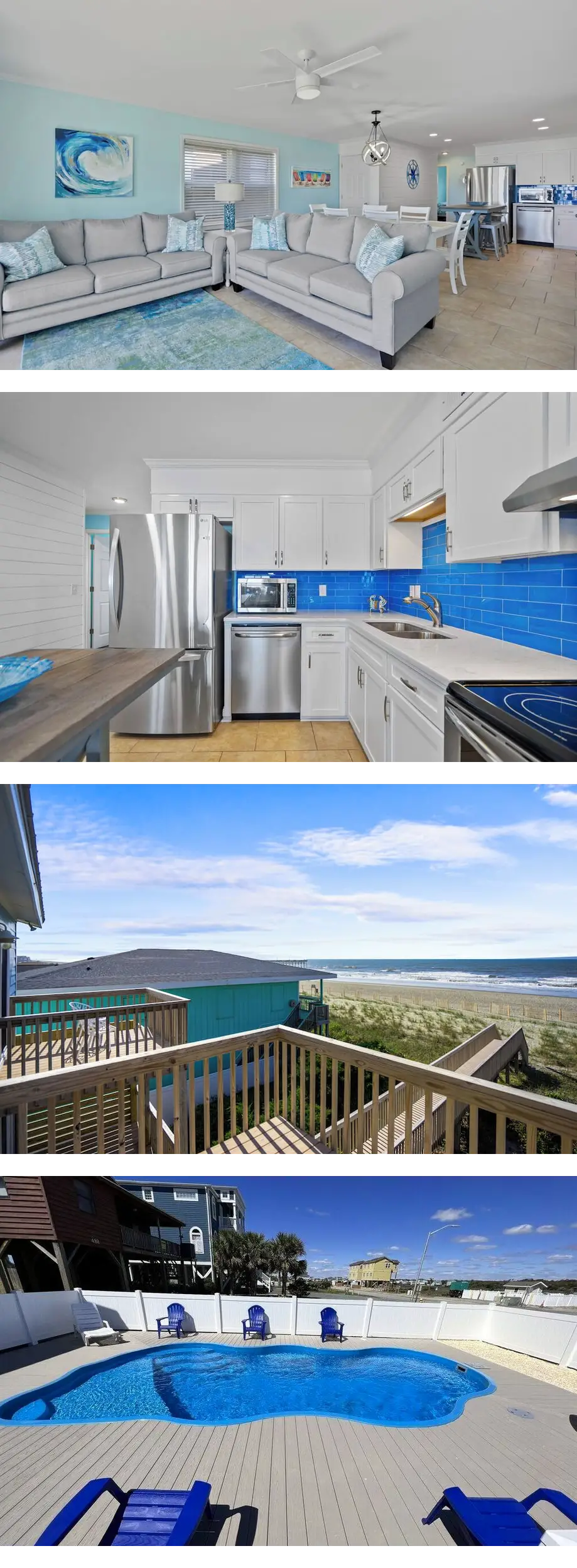 Oceanfront Holden Beach - 3BR, Private P...